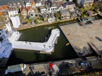 Overzichtsfoto opbouwen podium The Passion Maartensgat Dordrecht
