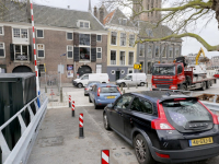 Tijdelijke brug Nieuwe Haven in gebruik Dordrecht