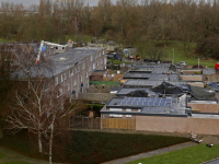 Daken van woningen afewaaid aan Keteldiep Dordrecht