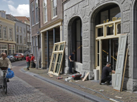 Opbouwen van filmopnames stadhuisplein Dordrecht