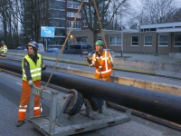 20162303 Intrekken van tweede leiding HDD boring Hugo van Gijnweg Dordrecht Tstolk