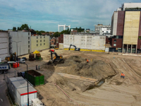 De grond is bouwrijp waar in de toekomst het nieuwe Huis van Stad en regio moet komen Spuiboulevard