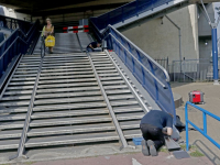 Transportband voor fietsen op Zwijndrechtse brug