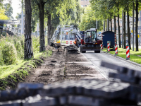 Nieuw voetpad aangelegd Spuiboulevard Dordrecht