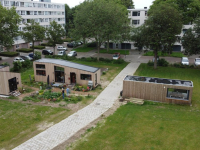 Dronefoto Tiny house Ruys de Berenbroeckweg Dordrecht