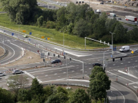 Overzichtsfoto nieuw wegdek viaduct N3 Dordrecht