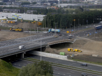 Overzichtsfoto nieuw wegdek viaduct N3 Dordrecht