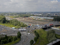 Overzichtsfoto nieuw wegdek viaduct N3 Dordrecht