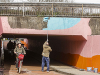 Fietstunnel krijgt kleurtje onder N3 Dordrecht
