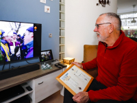 Ger van der Weijde 25 jaar na Elfstedentocht 1997 Dubbeldam Dordrecht