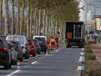 Nieuwe belijning aangelegd op Merwedestraat Dordrecht