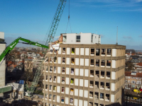 Dronefoto's Sloop voormalig Belastingkantoor Spuiboulevard Dordrecht