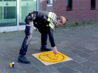 Op verschillende plekken heeft de politie tags aangebracht