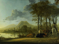 Aelbert-Cuyp-Rivierlandschap-met-ruiter-en-vee-The-National-Gallery