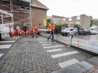 Jaarlijkse vloedschottentest in binnenstad Boomstraat Dordrecht