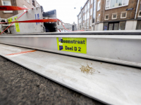 Jaarlijkse vloedschottentest in binnenstad Boomstraat Dordrecht