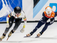 Shorttrack Teamnl traint op de ijsbaan ISU World Cup Shorttrack Sportboulevard