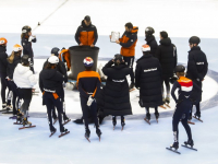 Shorttrack Teamnl traint op de ijsbaan ISU World Cup Shorttrack Sportboulevard