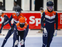 Shorttrack Teamnl traint op de ijsbaan ISU World Cup Shorttrack Sportboulevard