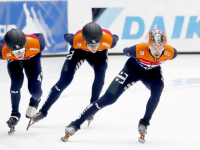 Shorttrack Teamnl traint op de ijsbaan ISU World Cup Shorttrack Sportboulevard