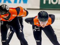 Shorttrack Teamnl traint op de ijsbaan ISU World Cup Shorttrack Sportboulevard