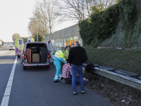 Motorrijder onderuit op afrit A15