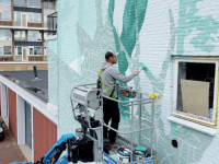 Muurschildering in uitvoering Crabbehof gestart Dordrecht