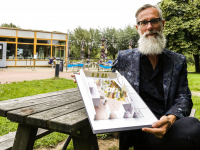 Maquette van het nieuwe Biesboschcentrum Dordrecht