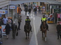 Politiepaarden in actie tijdens \'donkere dagen offensief\' WC De Meent Papendrecht