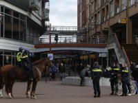 Politiepaarden in actie tijdens \'donkere dagen offensief\' WC De Meent Papendrecht