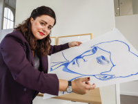 Mandy Sharabani met haar kunstwerken Onderwijsmuseum Dordrecht