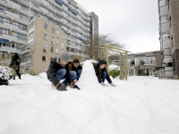 Sneeuwpoppen voor bewoners De Merwelanden