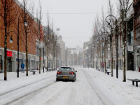 Erg rustig in binnenstad van Dordrecht door sneeuw