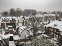 Overzichtsfoto Dordrecht in de sneeuw Singel Dordrecht