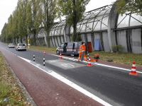 Nieuwe verkeersdrempels geplaatst op vernieuwde weg Admiraal de Ruyterweg Dordrecht