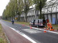 Nieuwe verkeersdrempels geplaatst op vernieuwde weg Admiraal de Ruyterweg Dordrecht
