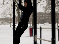 Sporten bij Leerpark tijdens de Sneeuw Dordrecht