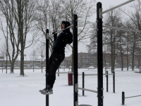 Sporten bij Leerpark tijdens de Sneeuw Dordrecht