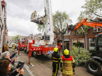 Stormschade boom op dak Sophiastraat Dordrecht