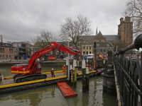 Werkzaamheden tijdelijke brug Nieuwe Haven Dordrecht