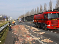 20161003 Slachtafval van vrachtwagen gevallen A16 Dordrecht Tstolk 001