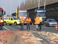 20161003 Slachtafval van vrachtwagen gevallen A16 Dordrecht Tstolk 002