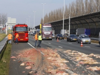 20161003 Slachtafval van vrachtwagen gevallen A16 Dordrecht Tstolk 003