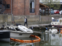 Plezierboten niks meer van over Wijnhaven Dordrecht