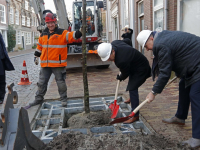 Wethouders planten nieuwe boom Museumstraat Dordrecht