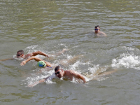 Zwemmers uit Varna zwemmen in Dordtse haven